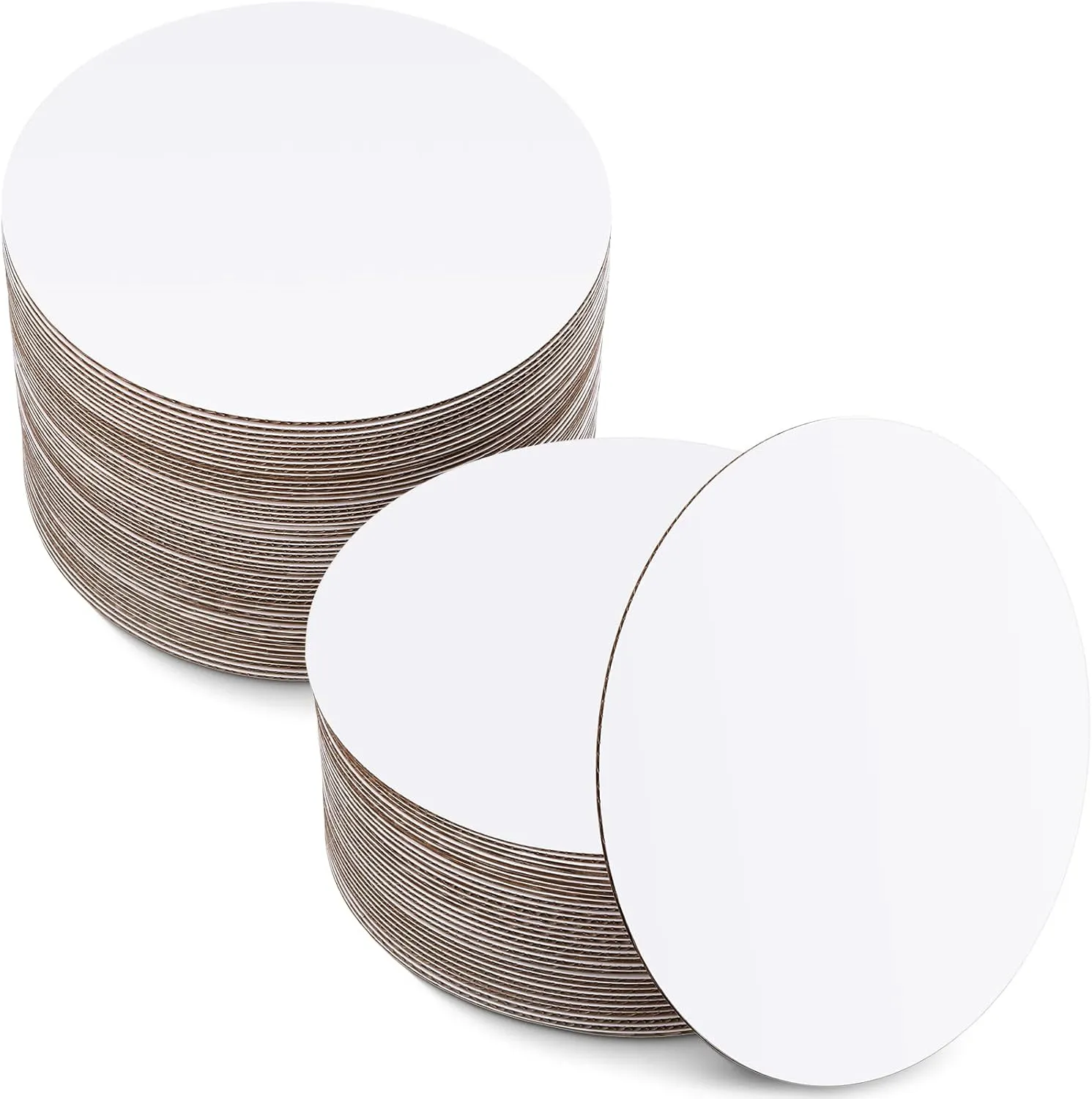 50 Pack Round Cake Boards Circle Cardboard Base Boards Grease Proof Cardboard Disposable for Baking Cake Pizza (10 Inch)