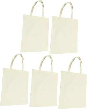 5pcs Canvas Tote Bags Blank Beach Shopping Tote with Capacity Convenient Carry Design for Groceries and Everyday Use for and Personalization