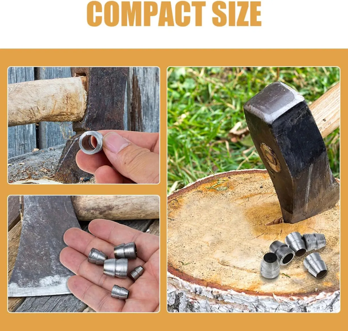 6pcs Iron Wedge for Hammer Handle Axe Installation Supplies Sturdy Tapered Wedges for Tool Reinforcement Durable and Easy to Install Gardening Accessories