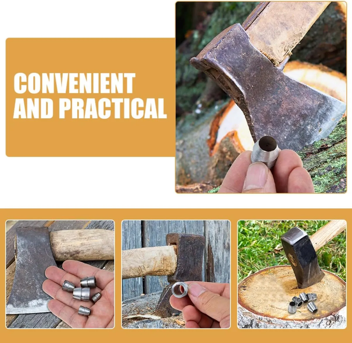 6pcs Iron Wedge for Hammer Handle Axe Installation Supplies Sturdy Tapered Wedges for Tool Reinforcement Durable and Easy to Install Gardening Accessories