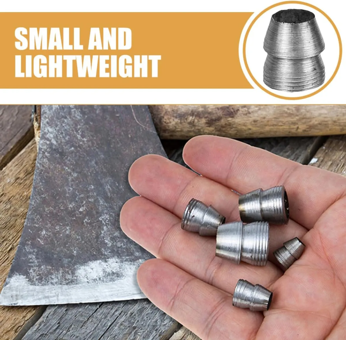 6pcs Iron Wedge for Hammer Handle Axe Installation Supplies Sturdy Tapered Wedges for Tool Reinforcement Durable and Easy to Install Gardening Accessories