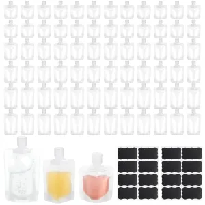 72 Pcs Travel Pouches for Toiletries Bulk Leakproof Refillable Travel Size Containers TSA Approved Squeeze Empty Pouches Containers for Shampoo Conditioner Lotion Soap Liquids(Multi Size)