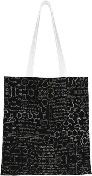 Abstract Science Chemistry Illustration 3D print Canvas Tote Bag for Women,Womens Purse Handbags for Travel Beach Nurse College Gift