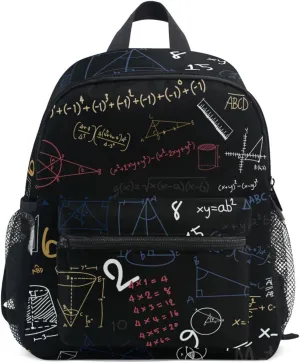 Acpiggto Backpack Daypack Red Navy American Math Formula Diagram Education Blackboard Shoulder Bag with Name Label Tag With Padded Shoulder Strap Small Size