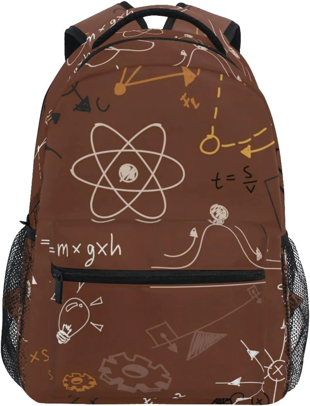 Acpiggto Backpack Math Mathematical Formula Education Number Brown Autumn Daypack Shoulder Bag for Travel Hiking Sports Gym Casual Camping