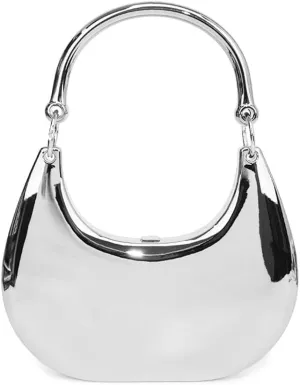 Acrylic Evening Clutch Purse Top-handle Crescent Shoulder Bag, Elegant Marble Handbag for Wedding Party