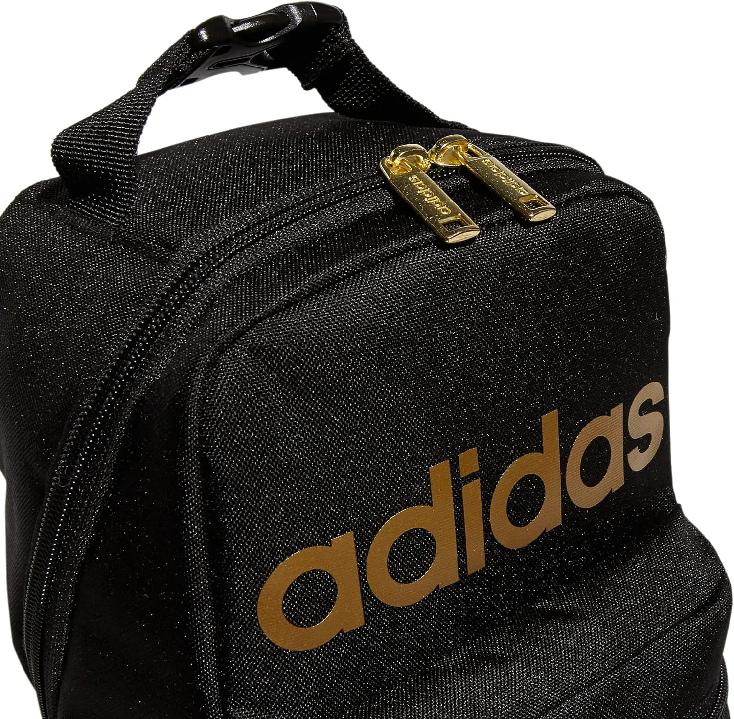 adidas Santiago Bag Cooler, Insulated Food Container, Adult Lunch Boxes for Women and Men with Mesh Pocket, Black/Gold Metallic/2.0, One Size