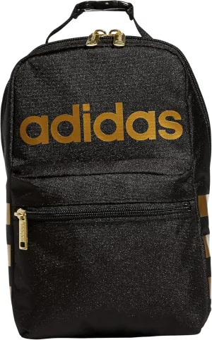 adidas Santiago Bag Cooler, Insulated Food Container, Adult Lunch Boxes for Women and Men with Mesh Pocket, Black/Gold Metallic/2.0, One Size