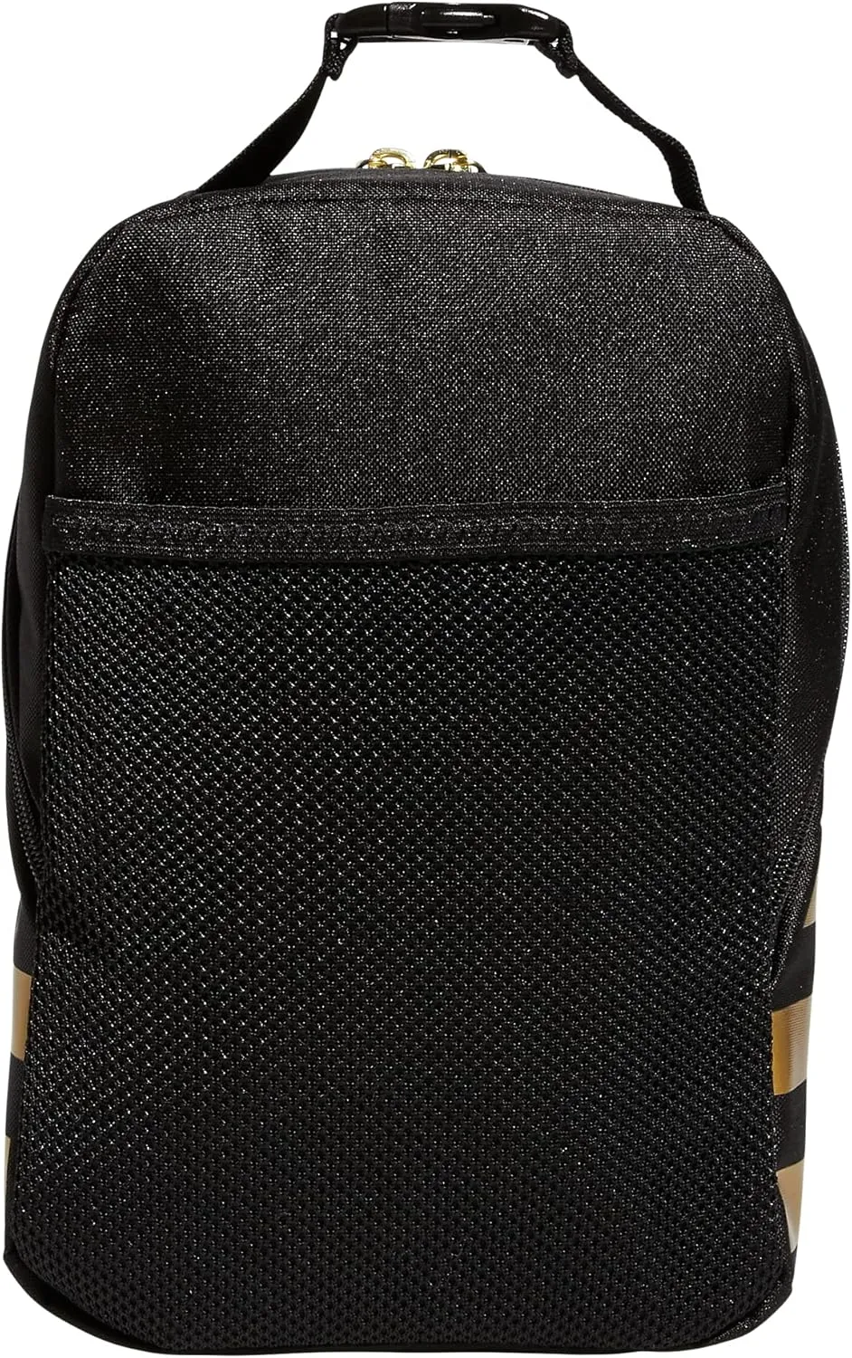 adidas Santiago Bag Cooler, Insulated Food Container, Adult Lunch Boxes for Women and Men with Mesh Pocket, Black/Gold Metallic/2.0, One Size