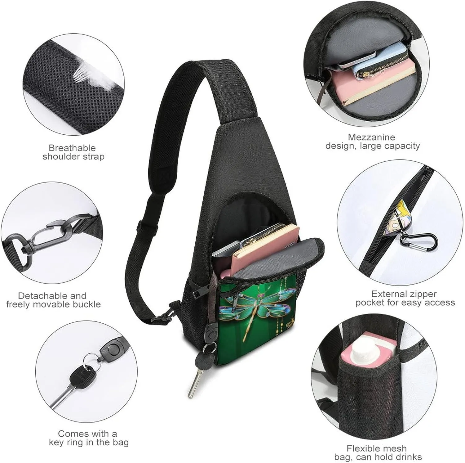 Adjustable Fanny Waist Pack Pouch, Crossbody Durable Runners Bag Wallet for Sports Cycling Gym Hiking Fitness Women Men