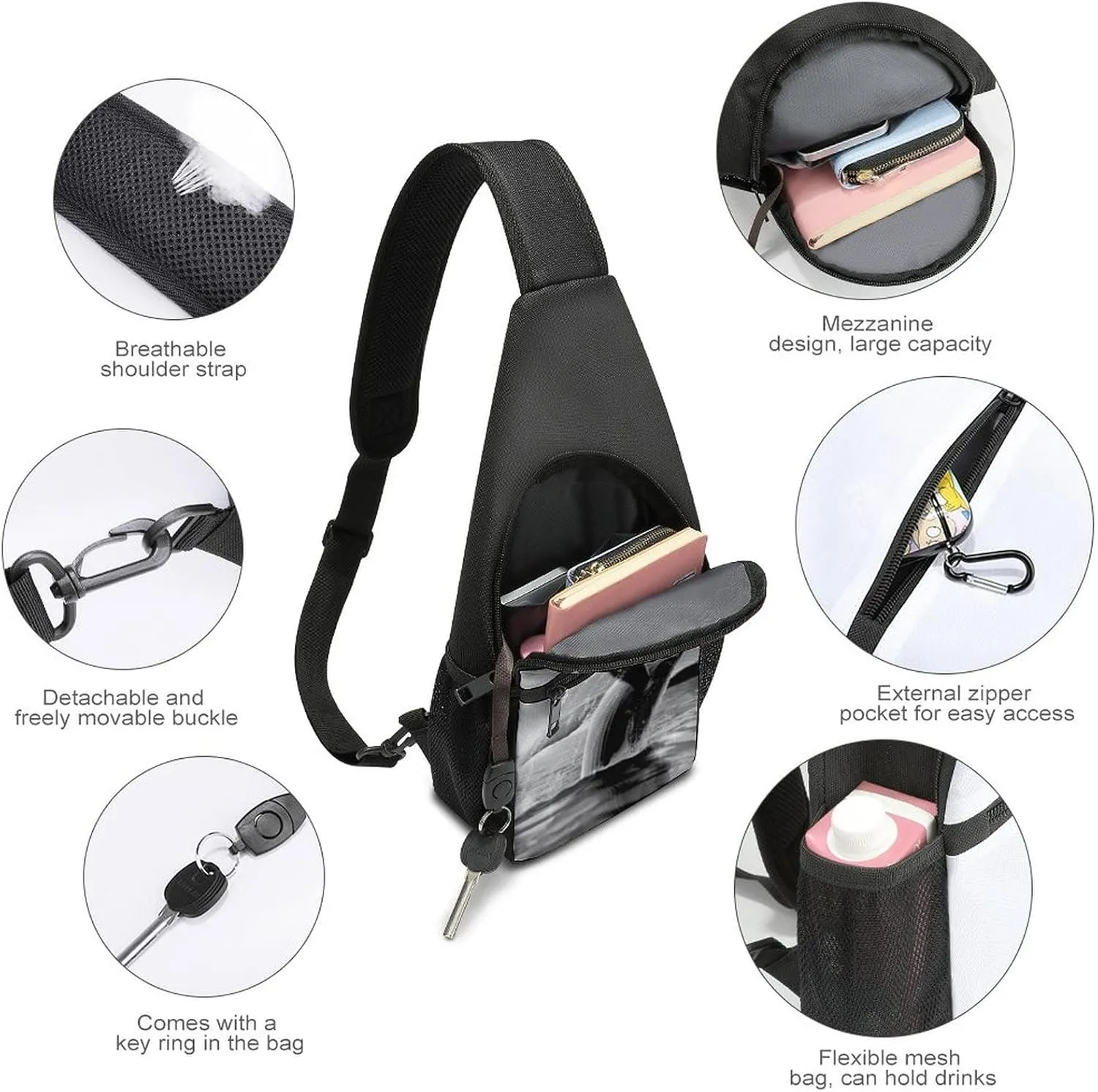 Adjustable Fanny Waist Pack Pouch, Crossbody Durable Runners Bag Wallet for Sports Cycling Gym Hiking Fitness Women Men