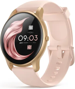 AGPTEK Smart Watch for Women, 5ATM Waterproof Smartwatch for Android and iOS Phones, Fitness Tracker Watch with 100  Sports Modes, Heart Rate Monitor Pedometer Sleep Monitor, Pink