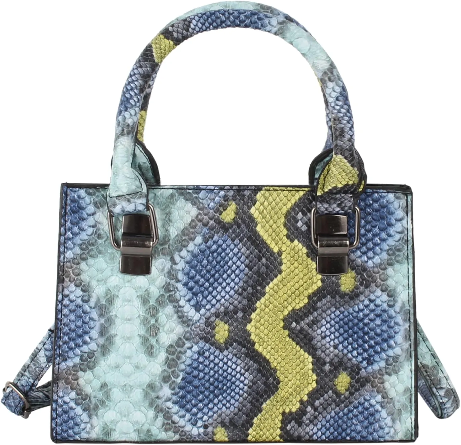 Aisi Women Leather Handbag Purse Snakeskin Pattern Shoulder Handbag PU Leather Bucket Tote Bag Top-Handle Satchel