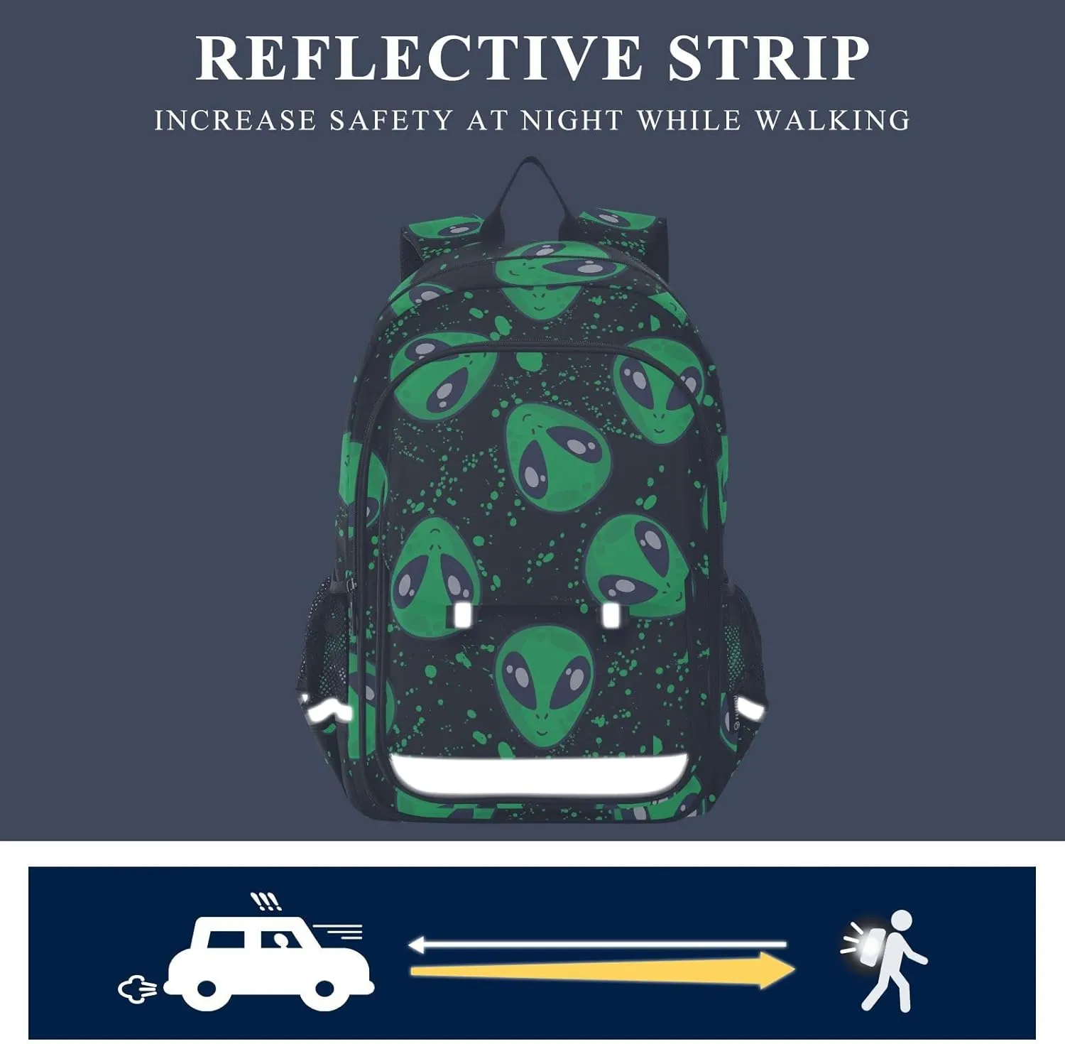 ALAZA Alien Space Doodle Fun Laptop Backpack Purse for Women Men Travel Bag Casual Daypack with Compartment & Multiple Pockets