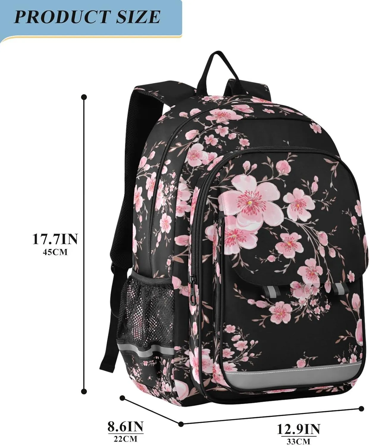 ALAZA Cherry Blossom Sakura Laptop Backpack Purse for Women Men FloralTravel Bag Casual Daypack with Compartment & Multiple Pockets