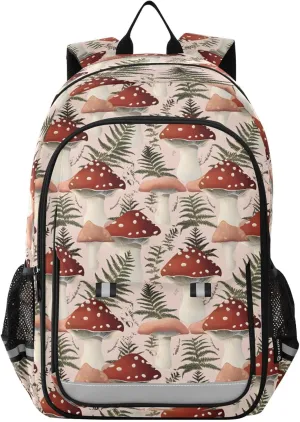 ALAZA Mushroom Fern Leaf Kids Laptop Backpack 17 inch School Bookbag Back Pack Business Computer Bag Casual Daypack