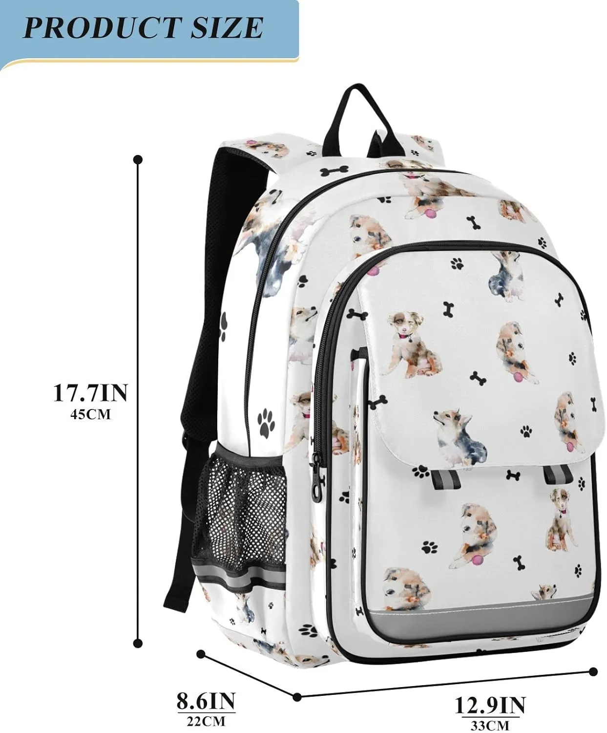 ALAZA Puppy Dog Paw Prints Animal Laptop Backpack Purse for Women Men Travel Bag Casual Daypack with Compartment & Multiple Pockets