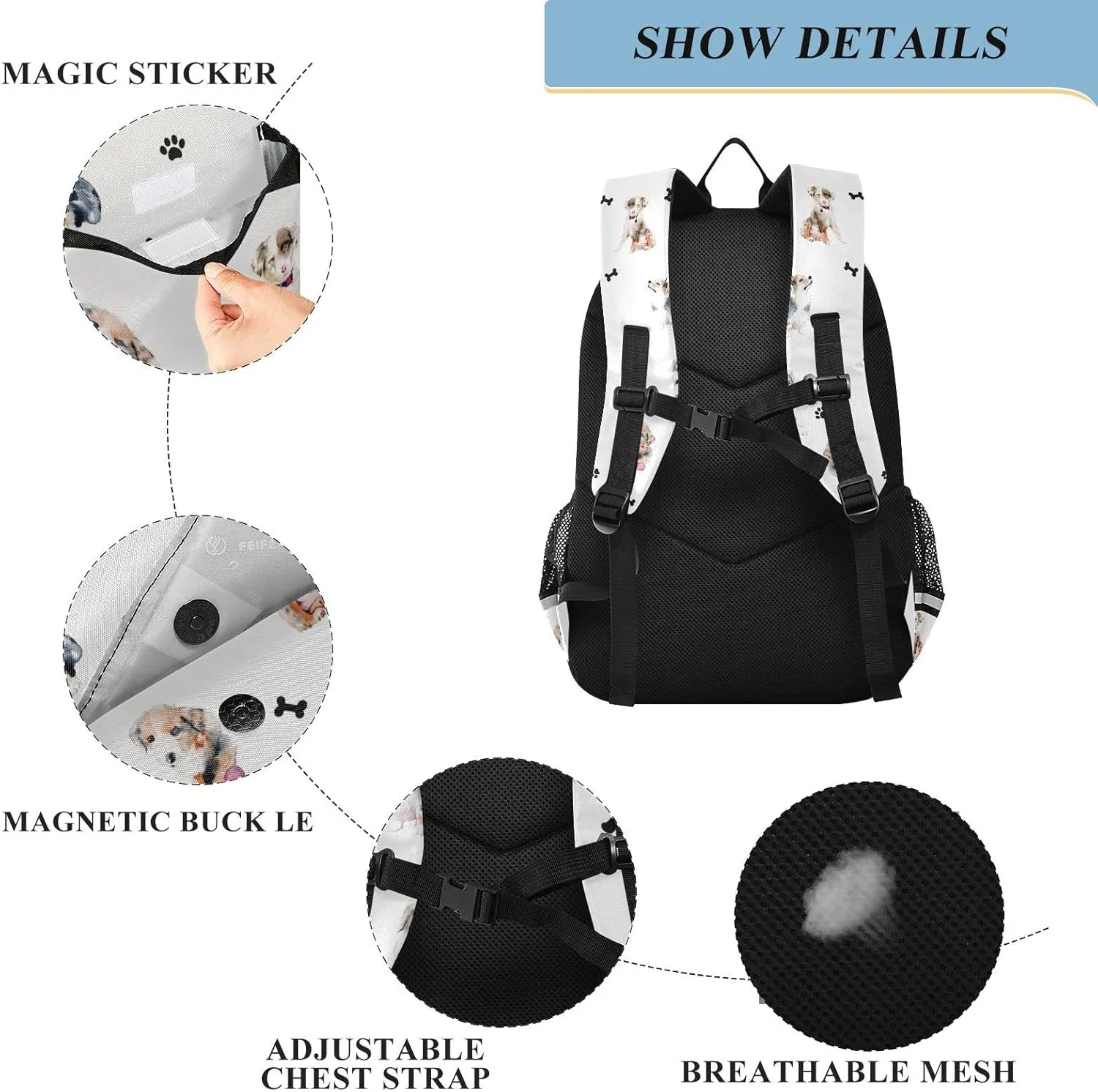 ALAZA Puppy Dog Paw Prints Animal Laptop Backpack Purse for Women Men Travel Bag Casual Daypack with Compartment & Multiple Pockets