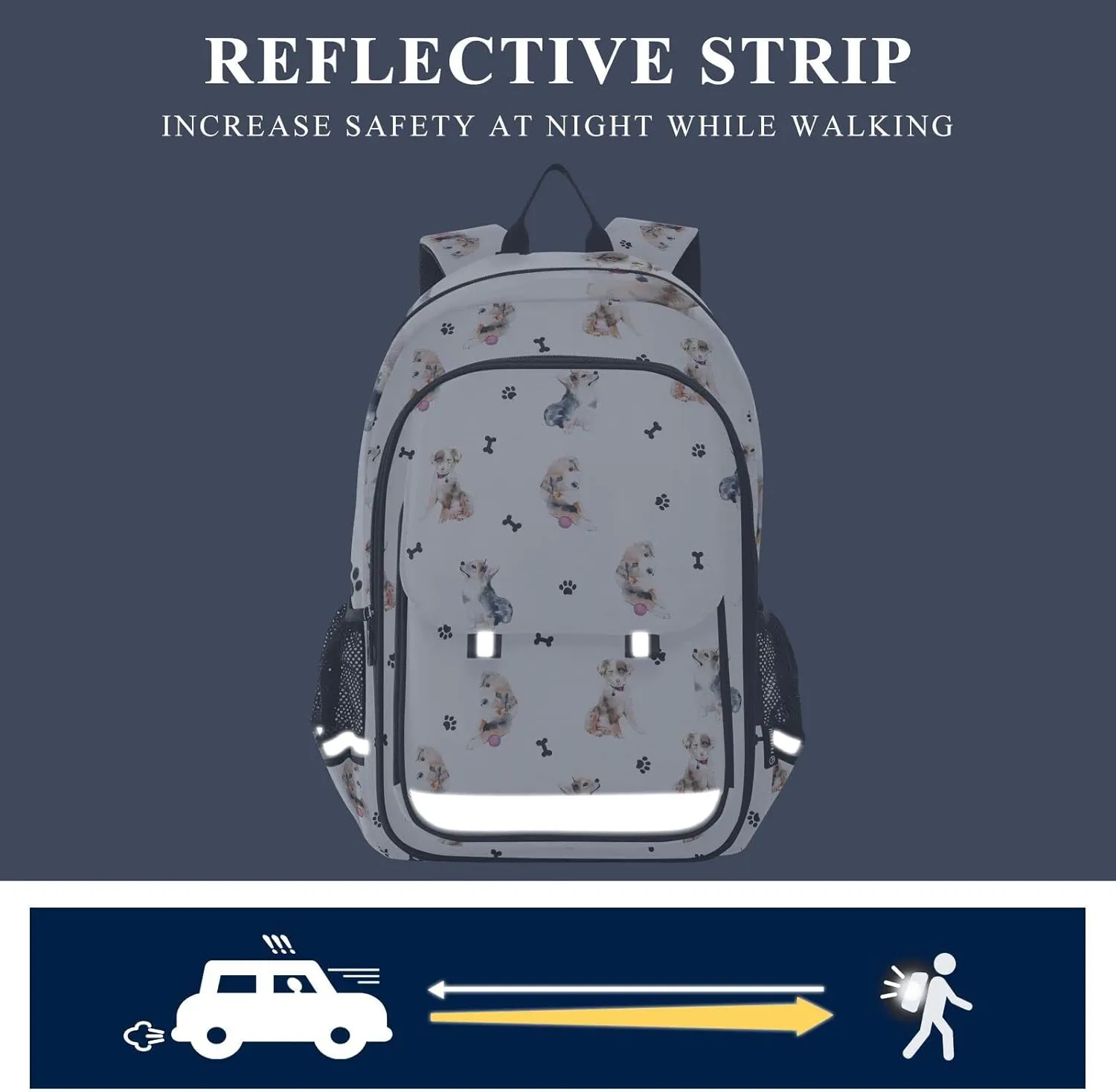 ALAZA Puppy Dog Paw Prints Animal Laptop Backpack Purse for Women Men Travel Bag Casual Daypack with Compartment & Multiple Pockets