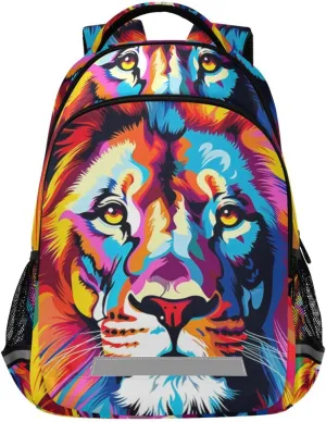 ALAZA Teens School Backpack Colorful Lion Laptop Backpack with Reflective Strap, Travel Backpack Casual Daypack for Elementary Primary middle Bookbag