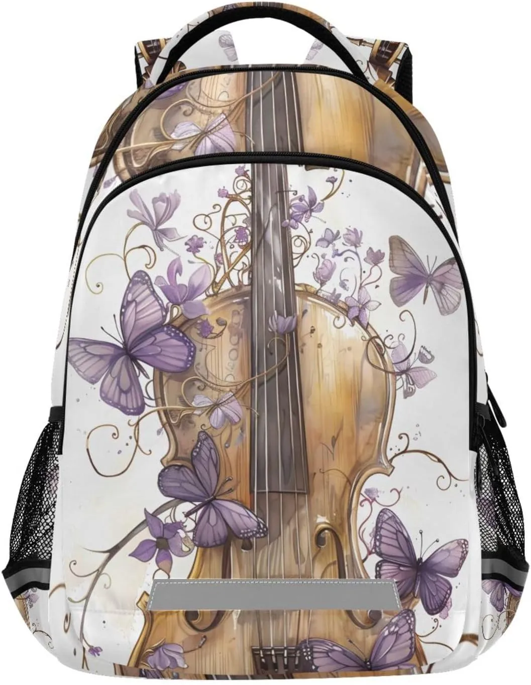ALAZA Violin Butterfly Music Backpacks for Girls Boys Elementary School Bag Kids Bookbag Personalized Laptop Travel Daypack Students Rucksack