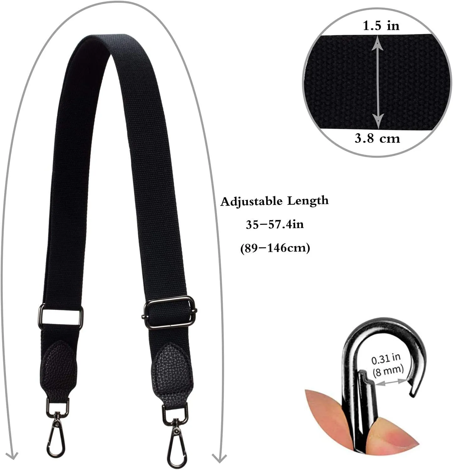 Allzedream Purse Straps Replacement Crossbody Bags Handbag Wide Canvas Leather Adjustable