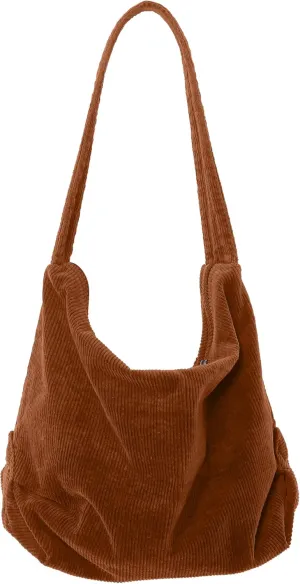 ALUWU Corduroy Tote Bag for Women Girl Canvas Shoulder Handbags Cute Large Purse
