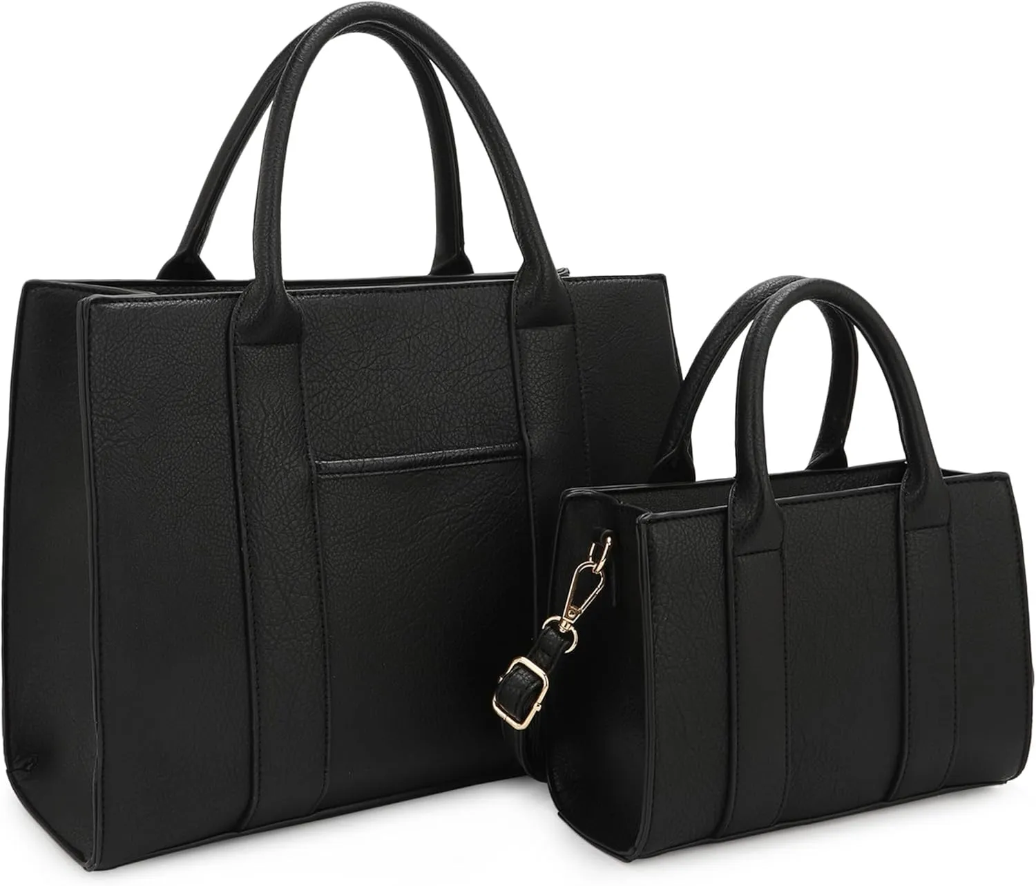ALYSSA Large Tote Handbag for Women Top Handle Faux Leather Satchel Crossbody Shoulder Purse 2pcs Set