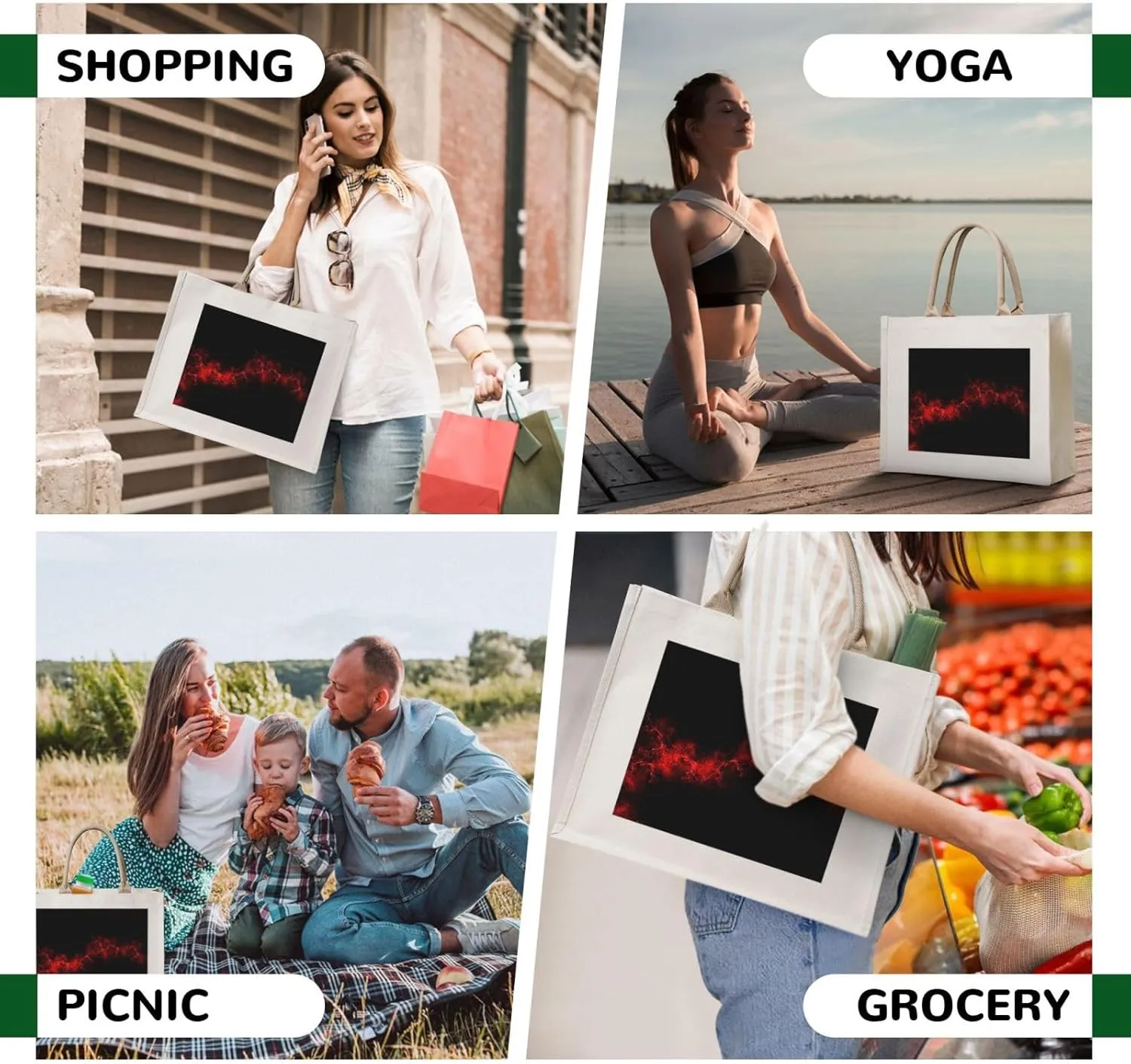 AMAZWI Explosion Burst Red Black Canvas Tote Bag For Women, Aesthetics Tote Bag Travel Tote Handbags Shopping Daily Working