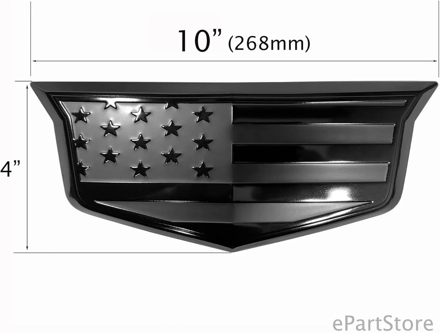 American Black Flag Aluminum Overlay Grille Front Tailgate Emblems Set for Escalade 2021-2022 (Black)