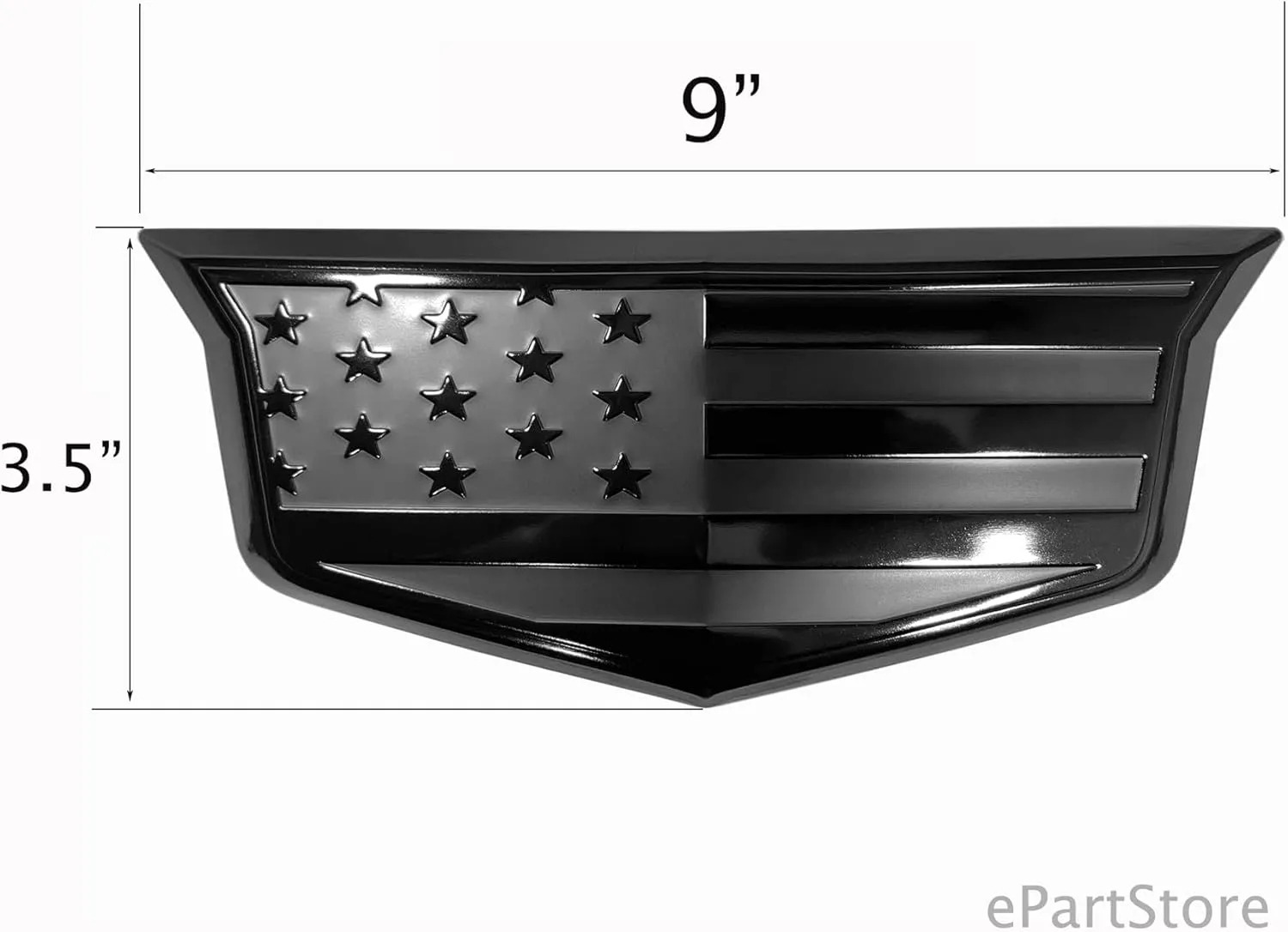 American Black Flag Aluminum Overlay Grille Front Tailgate Emblems Set for Escalade 2021-2022 (Black)