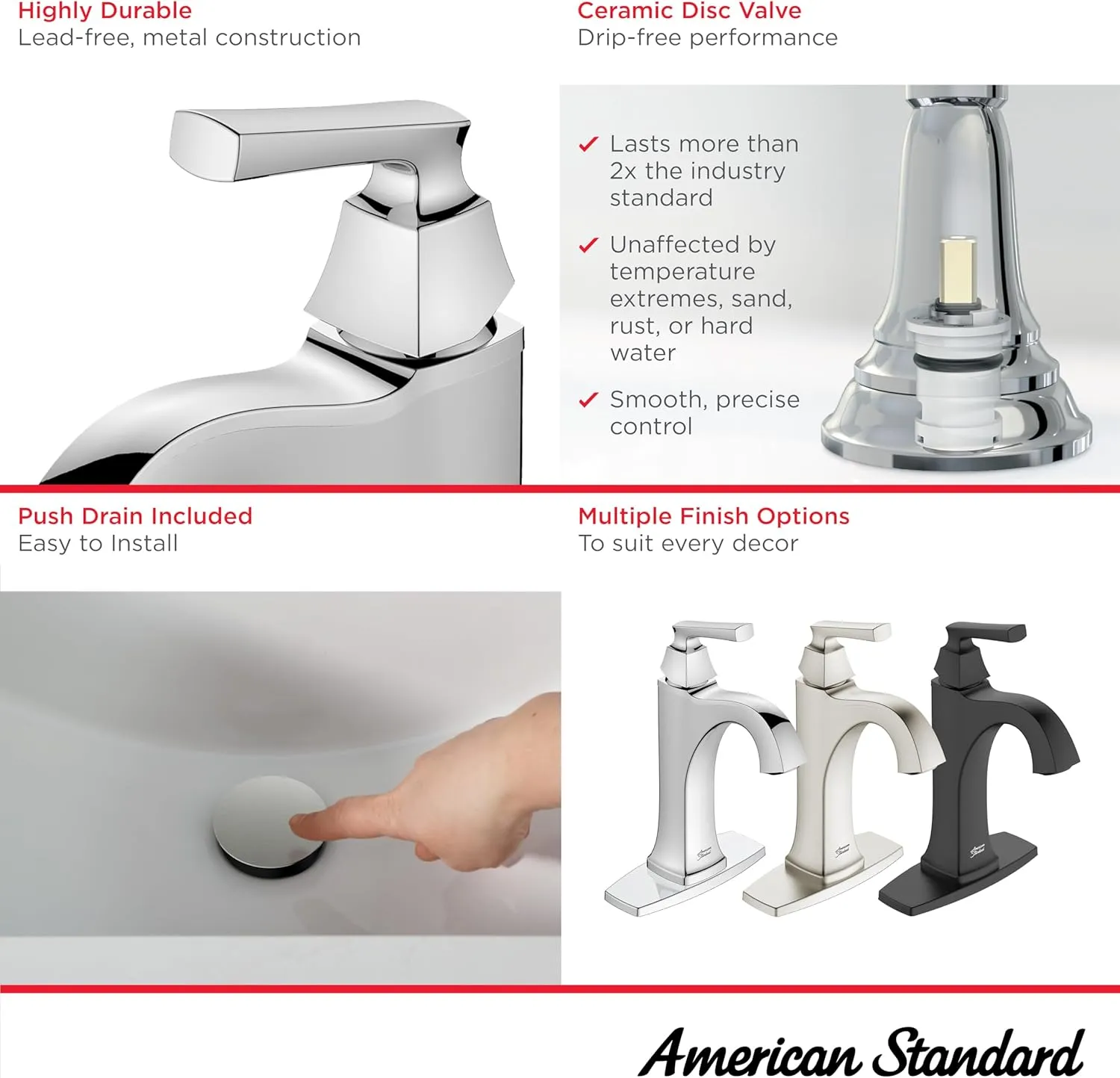 American Standard 7426101.243, Belmeade Single-Handle Bathroom Faucet , Matte Black
