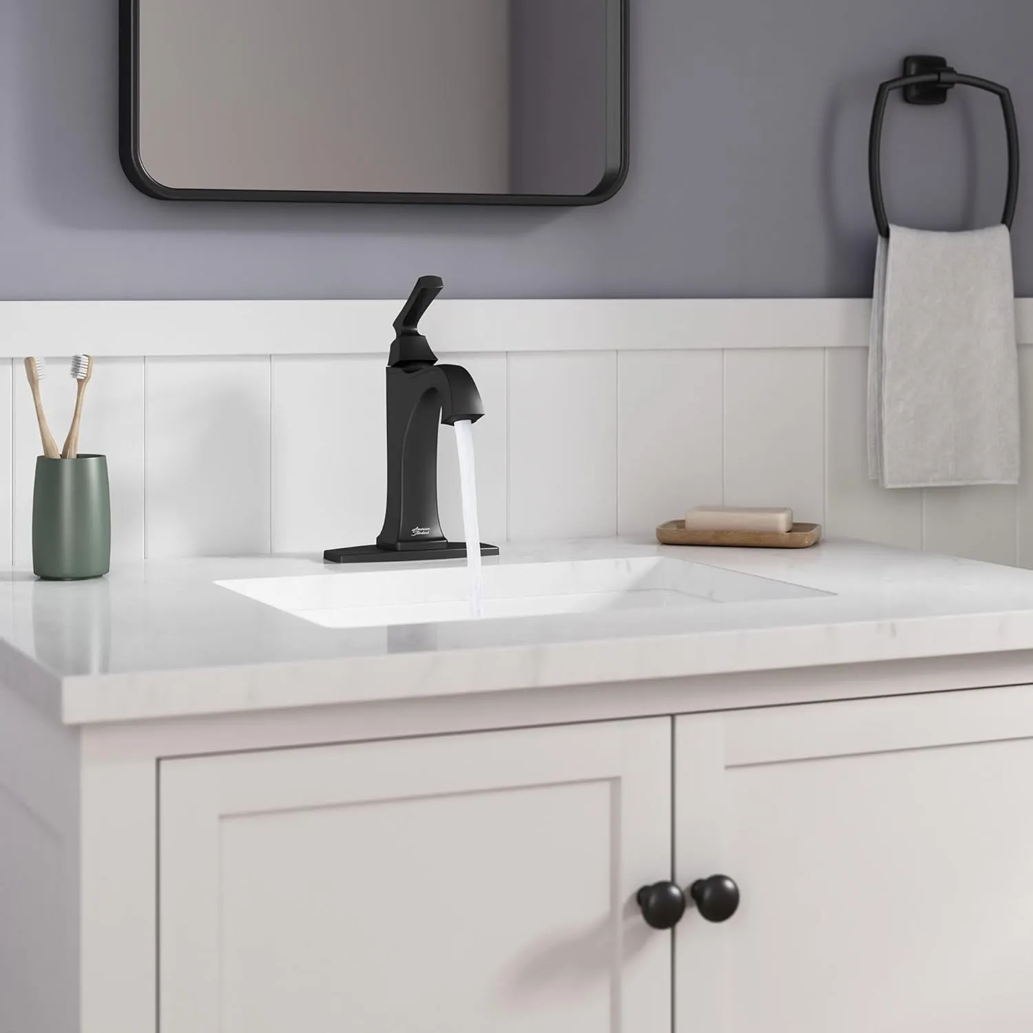 American Standard 7426101.243, Belmeade Single-Handle Bathroom Faucet , Matte Black