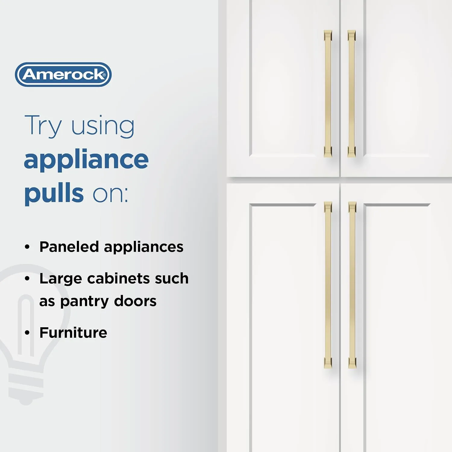 Amerock | Appliance Pull | Golden Champagne | 8 inch (203 mm) Center to Center | Candler | 1 Pack | Drawer Pull | Drawer Handle | Cabinet Hardware