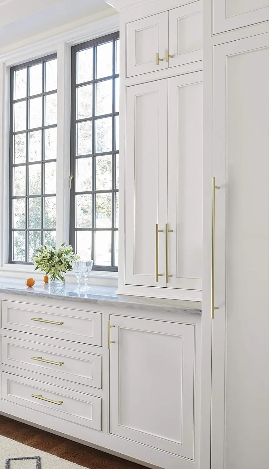 Amerock Bar Pulls 5-1/16 in (128 mm) Center-to-Center Golden Champagne Cabinet Pull - 10 Pack