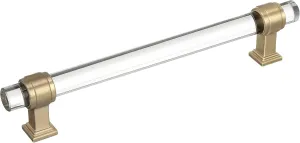 Amerock | Cabinet Pull | Clear/Golden Champagne | 6-5/16 inch (160 mm) Center to Center | Glacio | 1 Pack | Drawer Pull | Drawer Handle | Cabinet Hardware