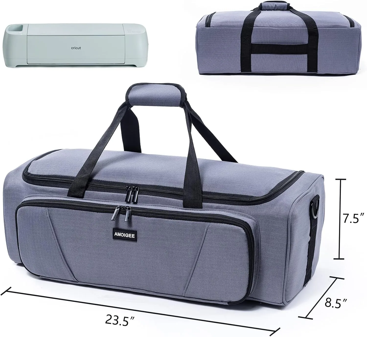 AMOIGEE Carrying Case for Cricut Maker 3, Maker 4, Explore Air 2, Explore 3, Explore 4, Double-Layer Carry Bag with Dust Cover, Storage Organizer for Cricut Accessories and Tools.