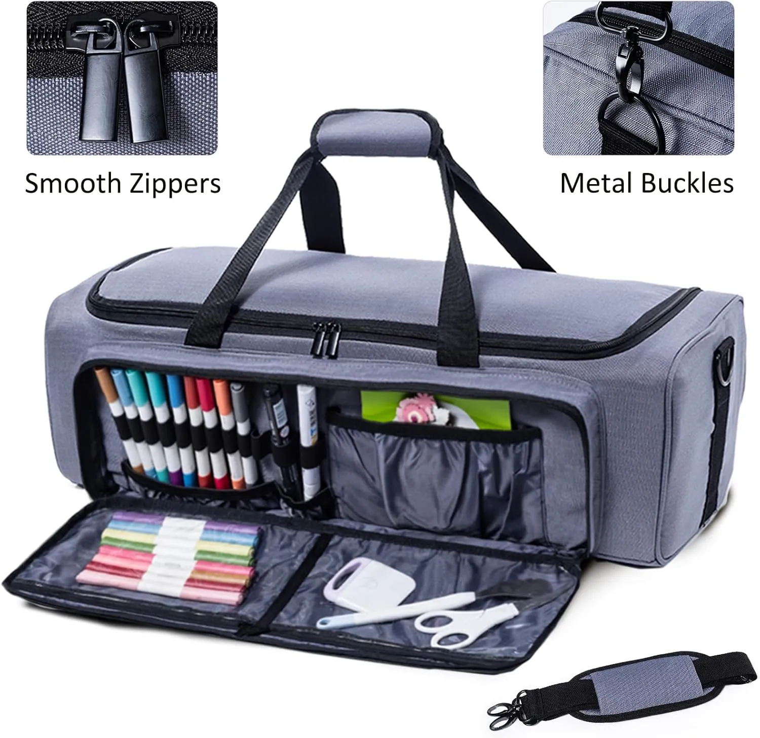 AMOIGEE Carrying Case for Cricut Maker 3, Maker 4, Explore Air 2, Explore 3, Explore 4, Double-Layer Carry Bag with Dust Cover, Storage Organizer for Cricut Accessories and Tools.