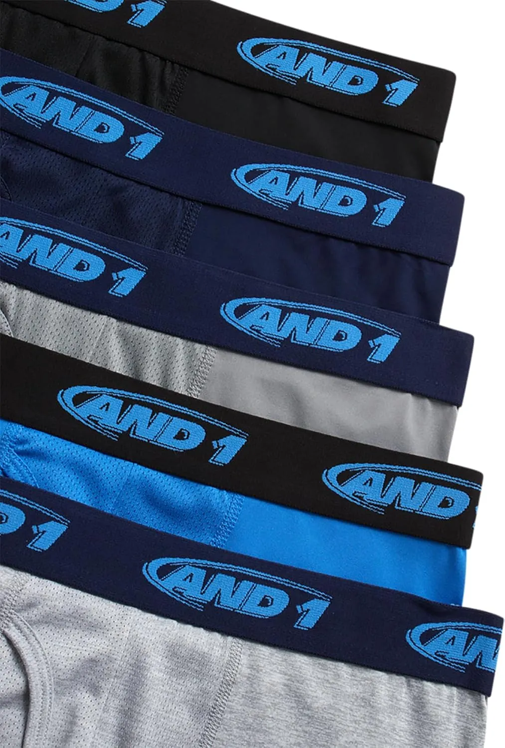 AND1 Mens Boxer Briefs - 5 Pack Stretch Performance Mens Underwear Boxers with Functional Fly Pouch (Sizes: S-3XL)