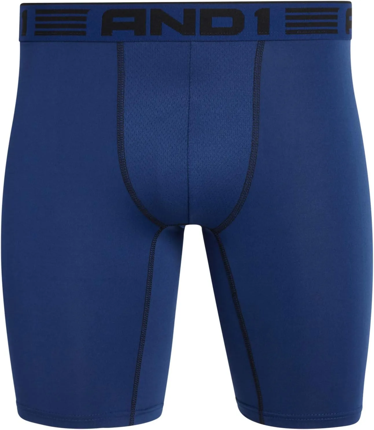 AND1 Mens Boxer Briefs-6 Pack Stretch Long Leg Compression Underwear with Mesh Contour Pouch-Supportive Fit for Everyday Wear