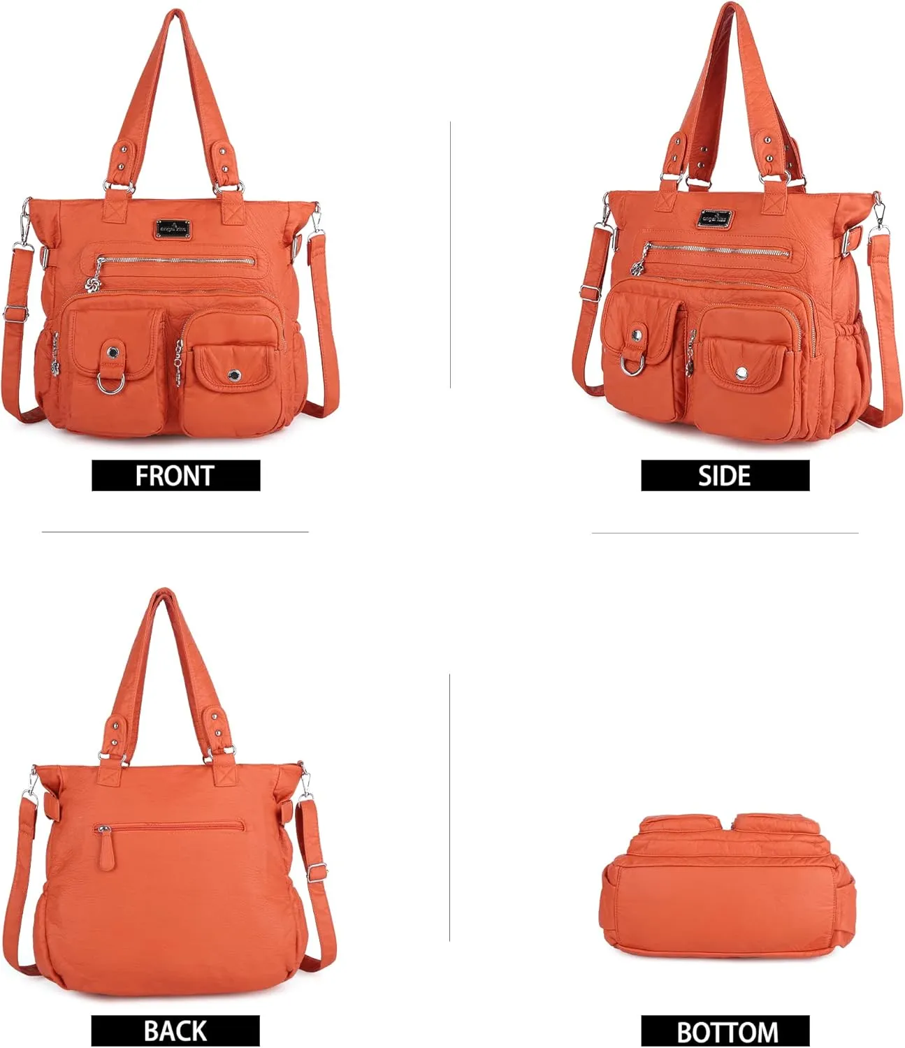 Angelkiss Purses Handbags for Women PU Tote Satchel Bags for Women Pockets Shoulder Bags…