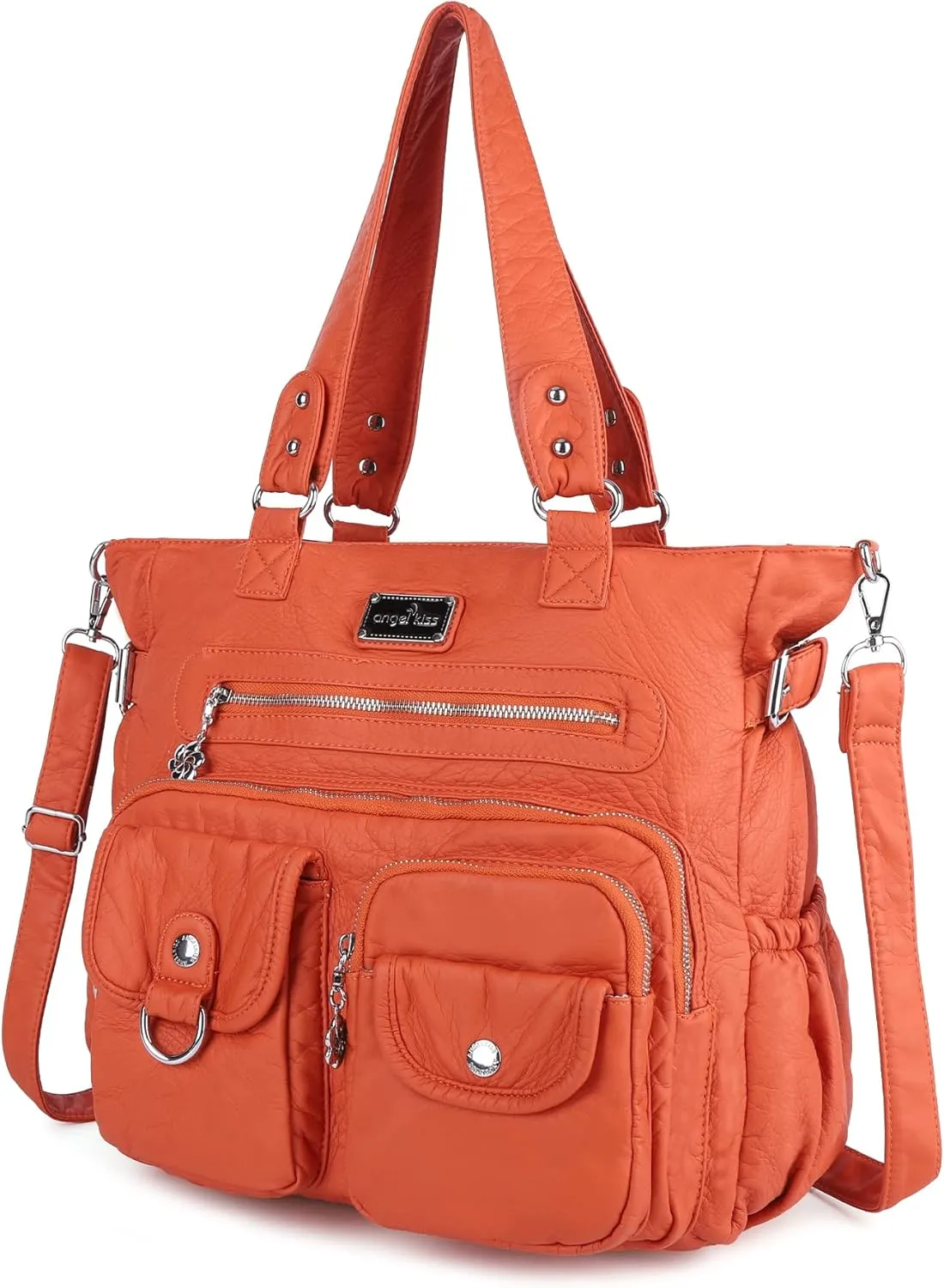 Angelkiss Purses Handbags for Women PU Tote Satchel Bags for Women Pockets Shoulder Bags…