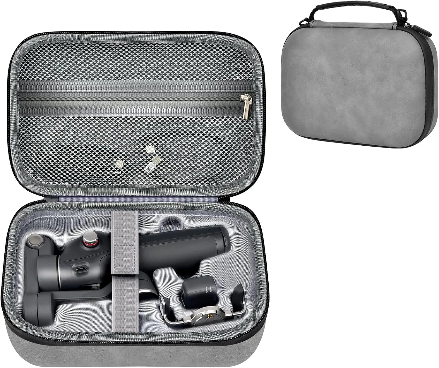 ANKHOH Gimbal Stabilizer Case for DJI Osmo Mobile 7P/ 7 for iPhone, Storage Bag for Osmo Mobile 7P Accessories Water-proof PU Leather Holder with Shoulder Strap (Box Only) (Grey)
