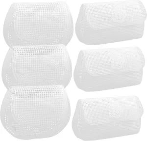 Anneome 6pcs Sheets DIY Plastic Mesh Canvas Sheet Knitting Kit Making Embroidery Purse Plastic Canvas Cross Stitch Plastic Plate Handmade Purse Bag Form DIY Sewing Bag Form Handbag Small