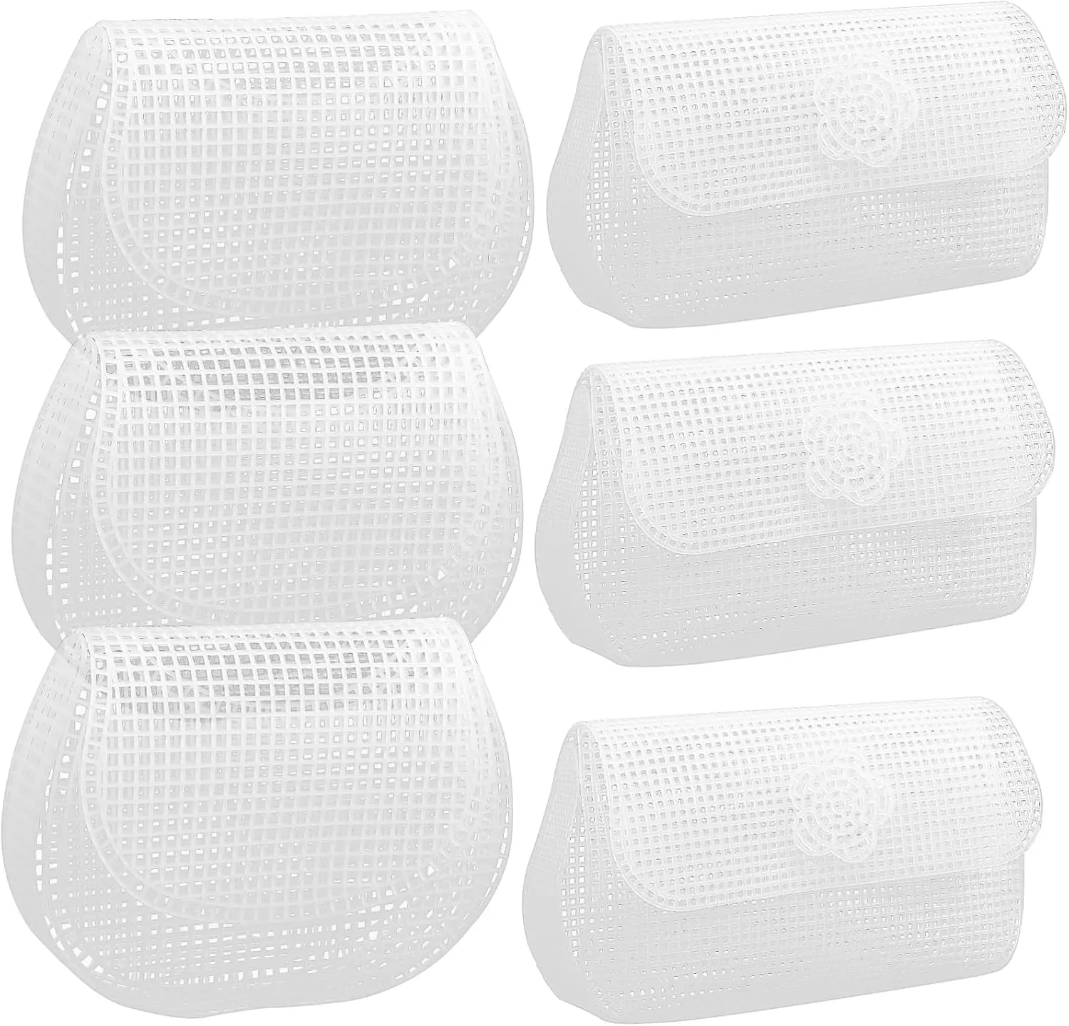 Anneome 6pcs Sheets DIY Plastic Mesh Canvas Sheet Knitting Kit Making Embroidery Purse Plastic Canvas Cross Stitch Plastic Plate Handmade Purse Bag Form DIY Sewing Bag Form Handbag Small