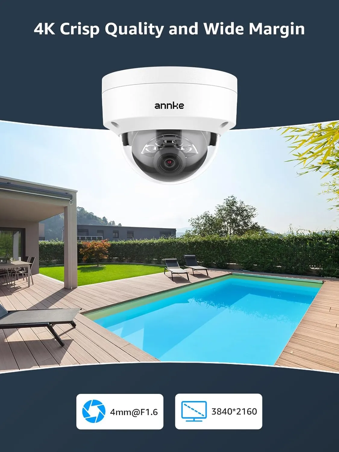 ANNKE 4K PoE Security Camera System with Audio, 12MP H.265  NVR with 2TB HDD, 4x8MP Ultra HD IP Dome Cam, AI Smart Detection, 100ft Night Vision, IP67 Waterproof&IK08 VandalProof, Remote Access