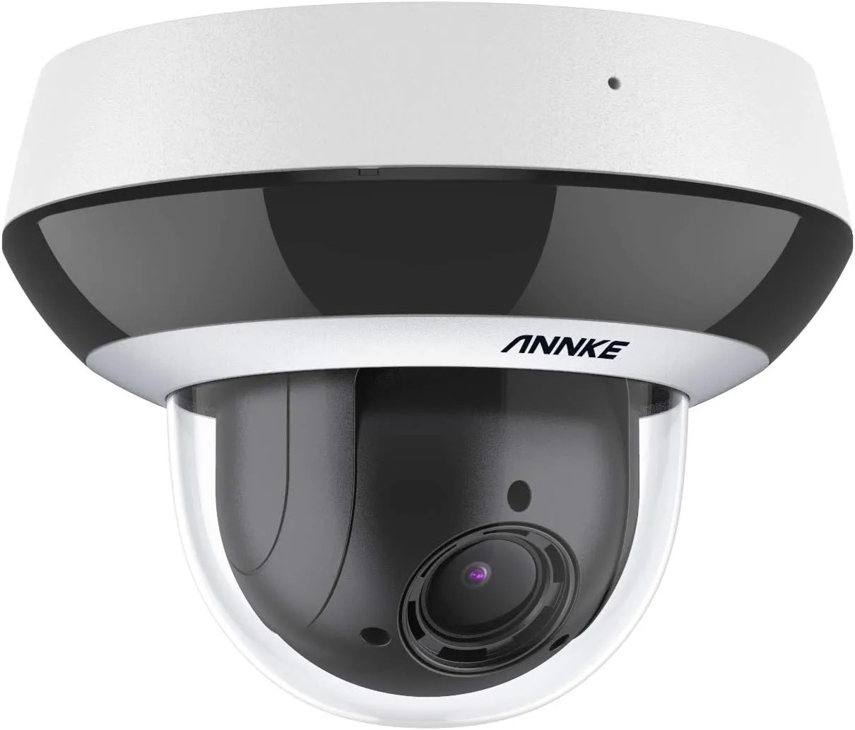 ANNKE CZ400 4MP PoE IP Audio Security Camera, PTZ CCTV Dome Camera with AI Human, 4X Optical Zoom, H.265  Color Night Vision, Pan & Tilt, Auto Focus, RTSP, IP66 Waterproof for Outdoor
