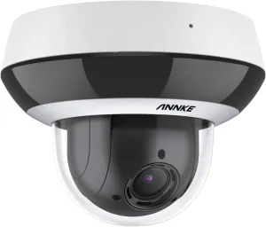 ANNKE CZ400 4MP PoE IP Audio Security Camera, PTZ CCTV Dome Camera with AI Human, 4X Optical Zoom, H.265  Color Night Vision, Pan & Tilt, Auto Focus, RTSP, IP66 Waterproof for Outdoor