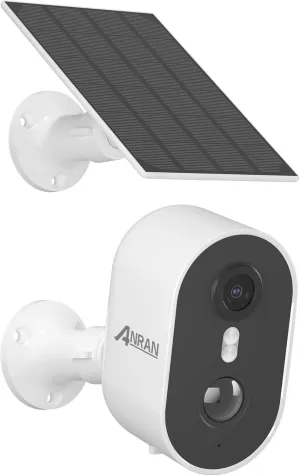 ANRAN 3MP Solar Security Cameras Wireless Outdoor for Home Security, 2K Color Night Vision WiFi Surveillance Home Camera with Solar Panel, Spotlight, PIR Detection, 2-Way Talk, Compatible with Alexa