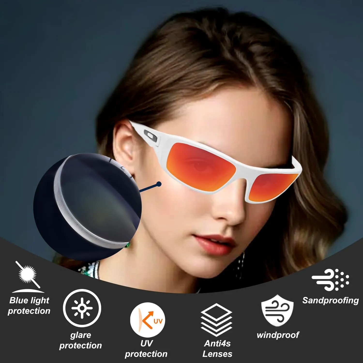 Anti-Saltwater Polarized Replacement Lenses for Oakley Fives Squared 2 Pair Pack